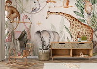 Light airy background with colorful marine foliage for modern spaces.