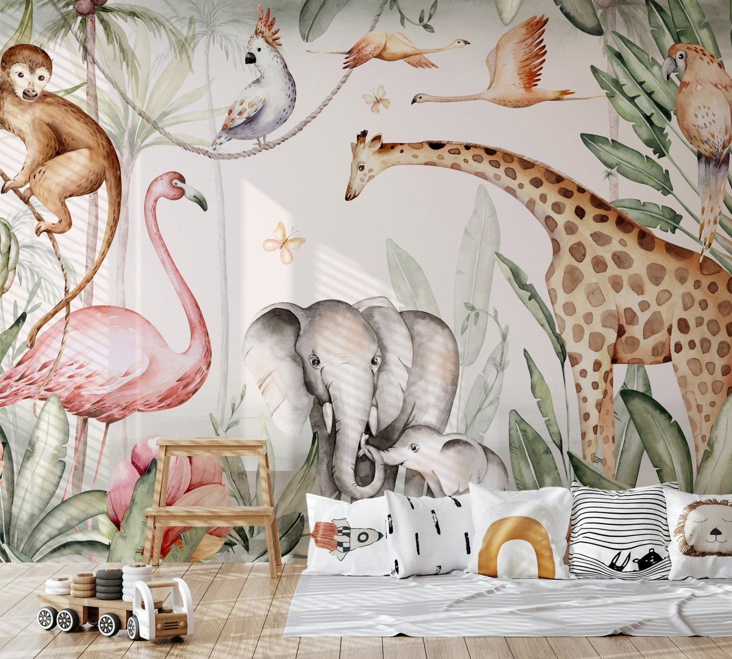 Detailed watercolor deep sea landscape for custom home wall decor.