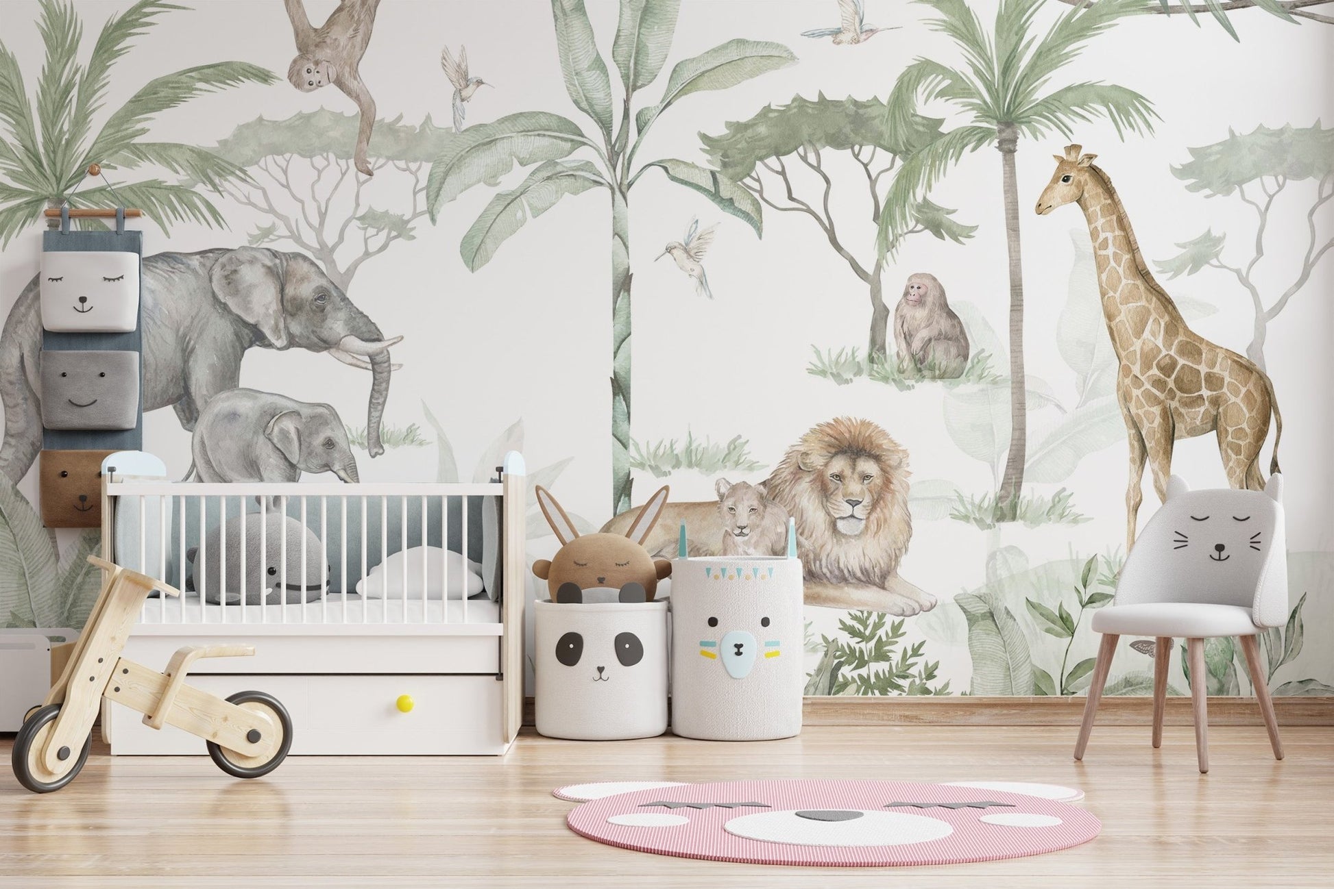 Watercolor Jungle Safari Wallpaper - Wallanza