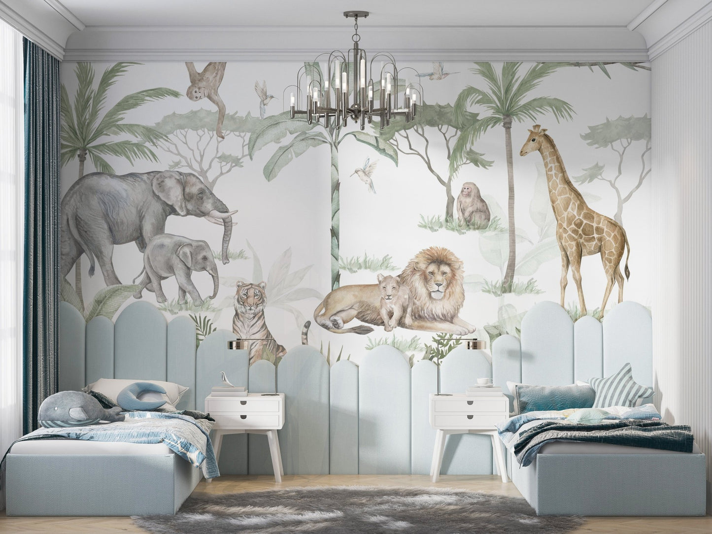 Watercolor Jungle Safari Wallpaper - Wallanza