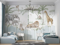 Watercolor Jungle Safari Wallpaper - Wallanza