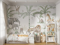 Watercolor Jungle Safari Wallpaper - Wallanza