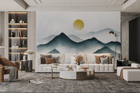 Watercolor Misty Mountain Wallpaper - Wallanza
