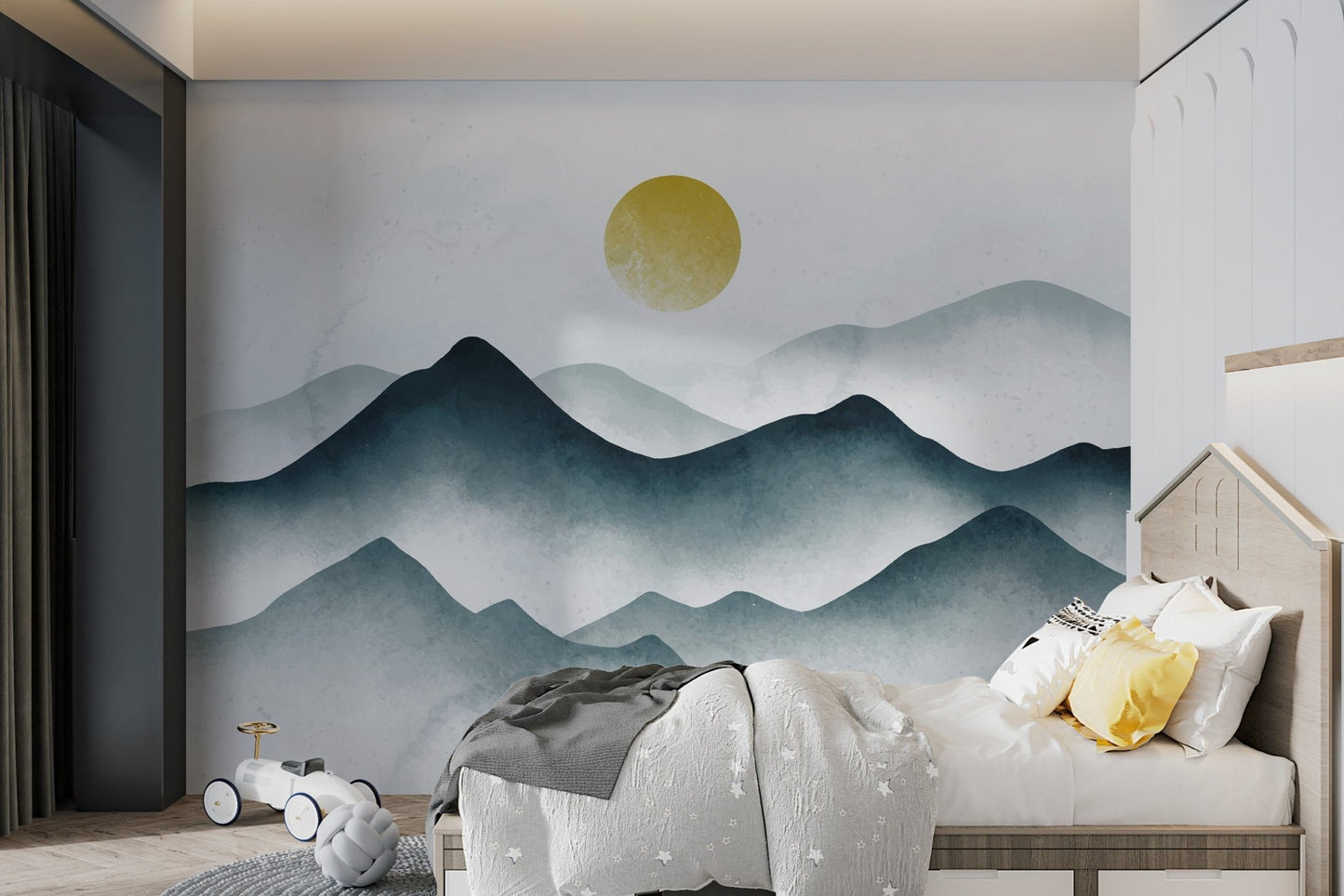 Watercolor Misty Mountain Wallpaper - Wallanza