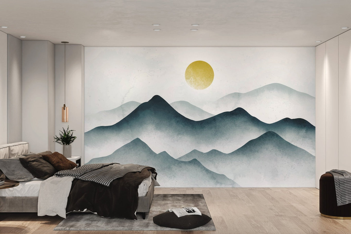 Watercolor Misty Mountain Wallpaper - Wallanza