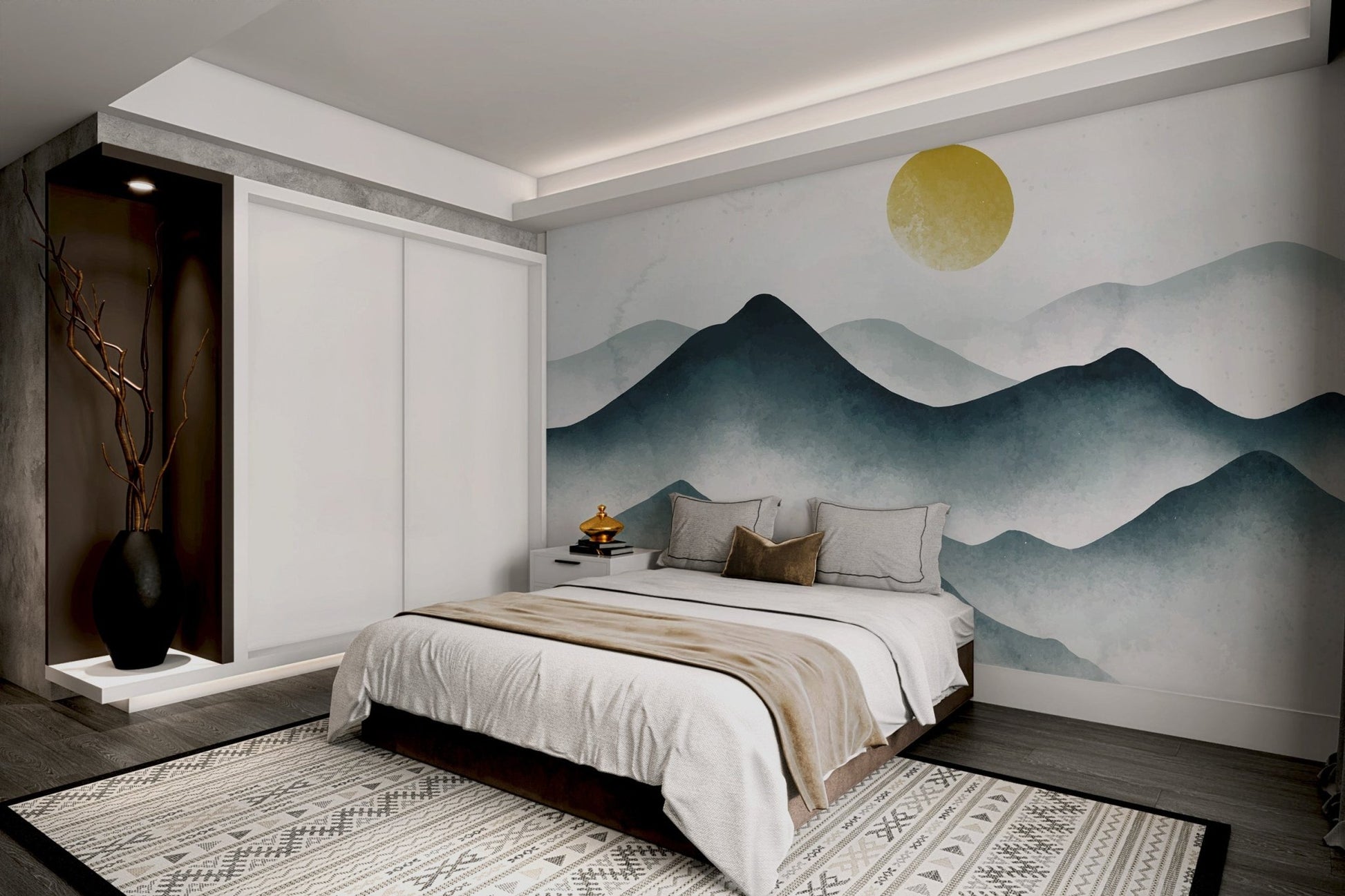 Watercolor Misty Mountain Wallpaper - Wallanza