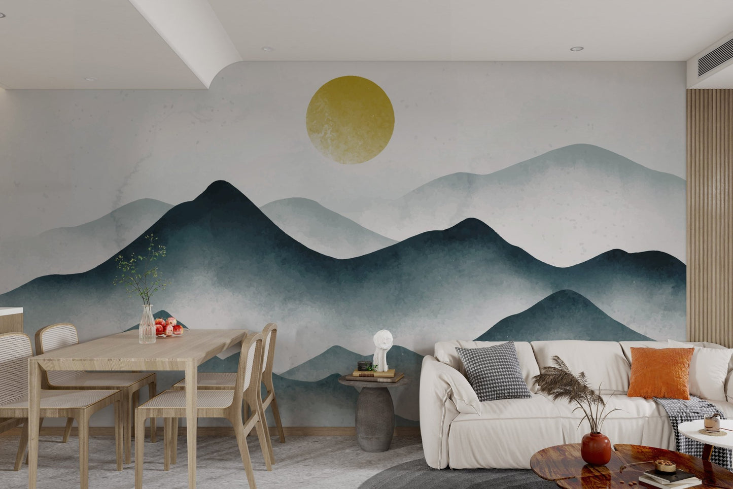 Watercolor Misty Mountain Wallpaper - Wallanza