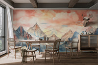 Watercolor Misty Mountain Wallpaper - Wallanza