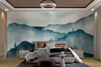 Watercolor Mountain Forest Wallpaper - Wallanza