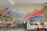Watercolor Mountain Landscape Wallpaper - Wallanza