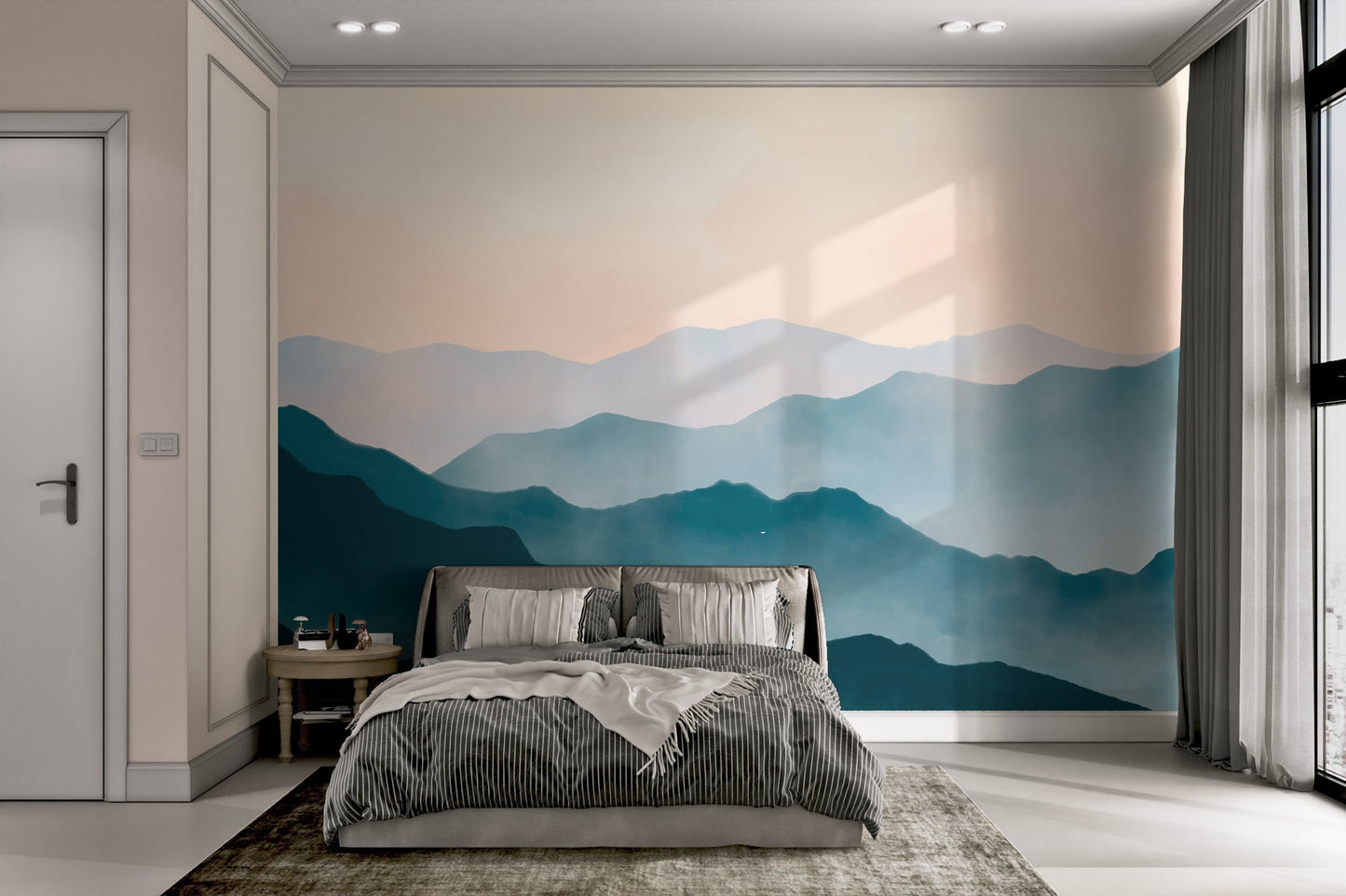 Watercolor Mountain Landscape Wallpaper - Wallanza