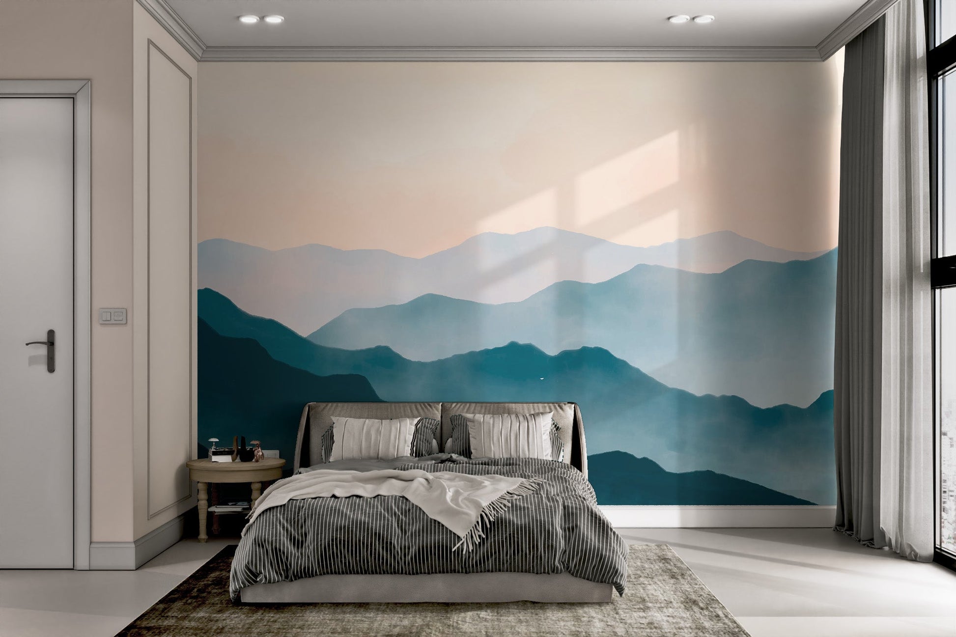 Watercolor Mountain Landscape Wallpaper - Wallanza
