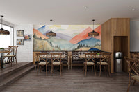 Watercolor Mountain Landscape Wallpaper - Wallanza