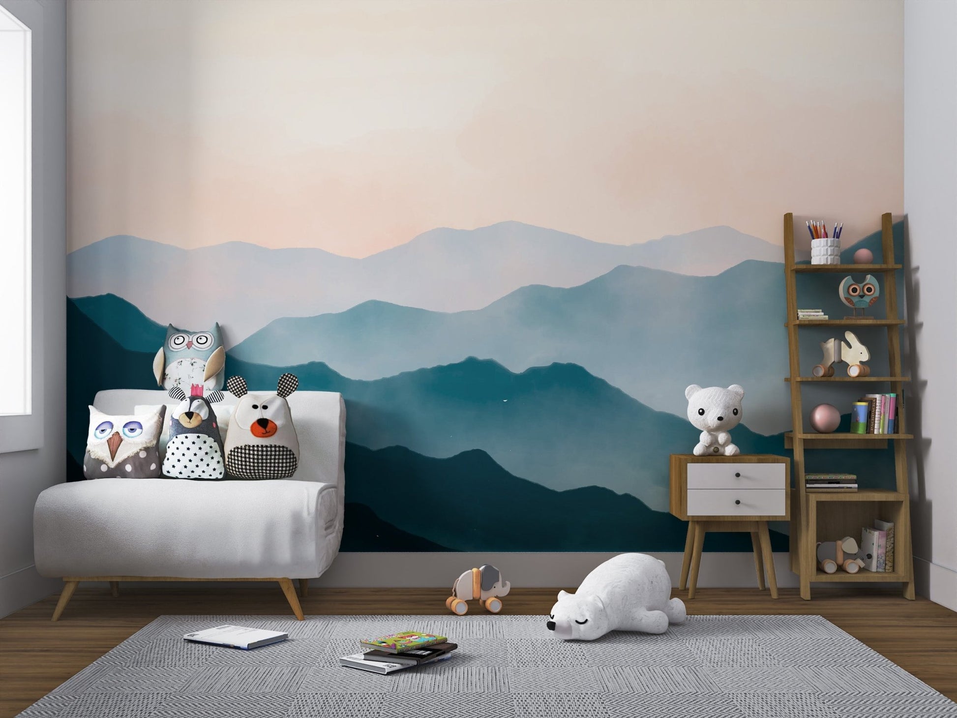 Watercolor Mountain Landscape Wallpaper - Wallanza