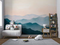 Watercolor Mountain Landscape Wallpaper - Wallanza