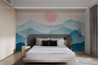 Watercolor Mountain Sunrise Wallpaper - Wallanza