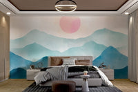 Watercolor Mountain Sunrise Wallpaper - Wallanza