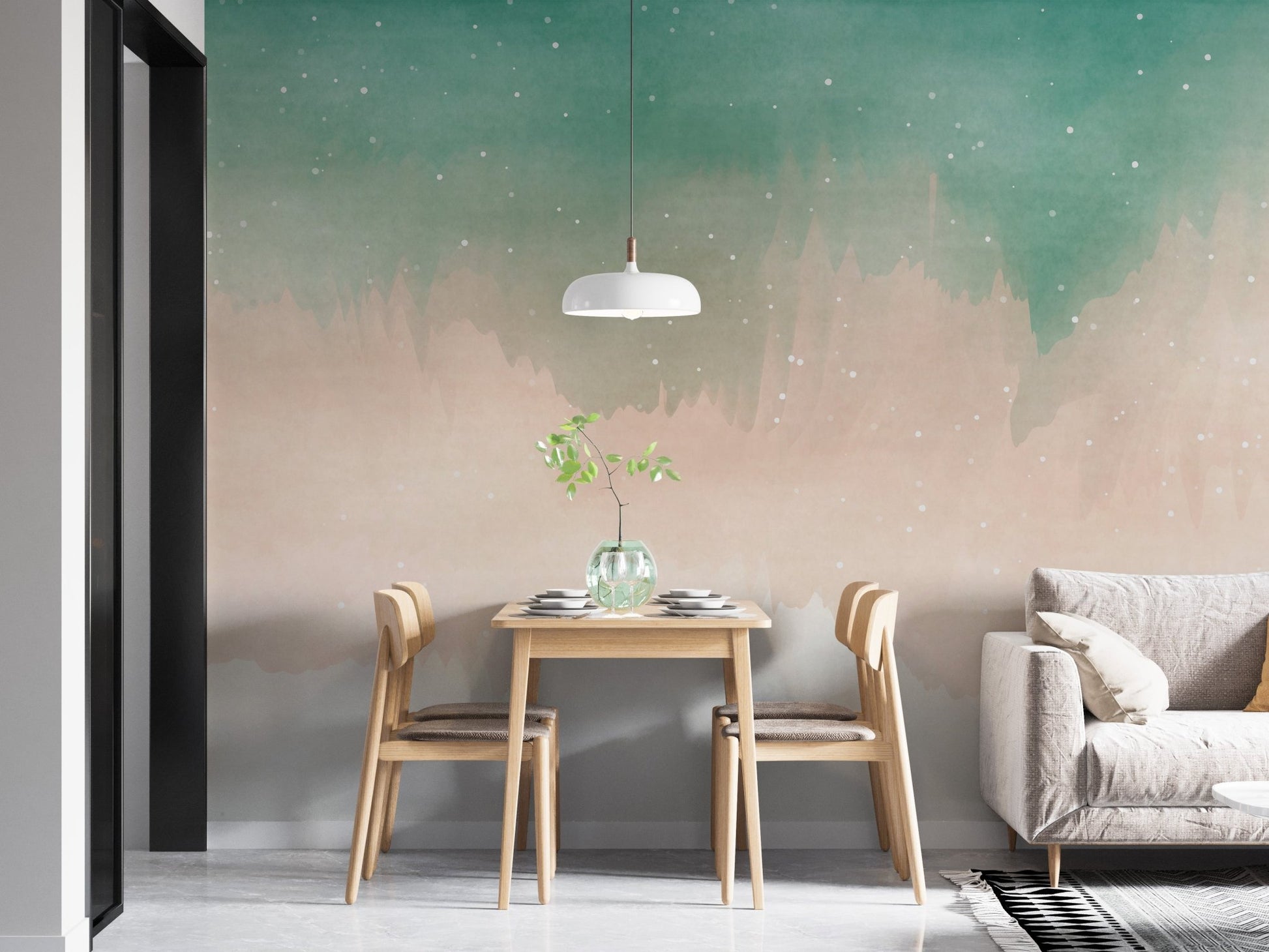 Elegant Watercolor Ombre Wallpaper Mural