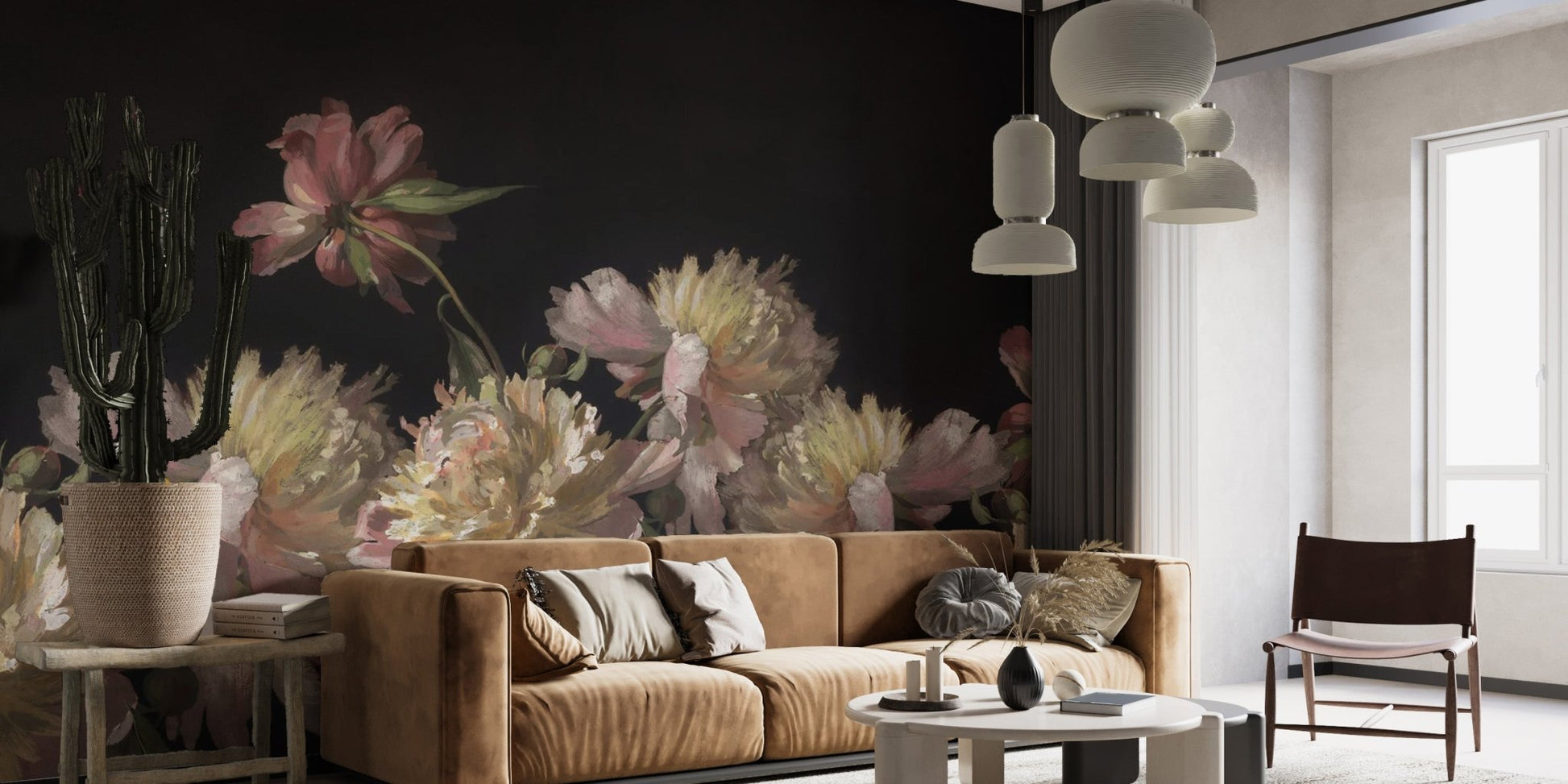 Watercolor Peony Blossom Wallpaper Mural - Wallanza