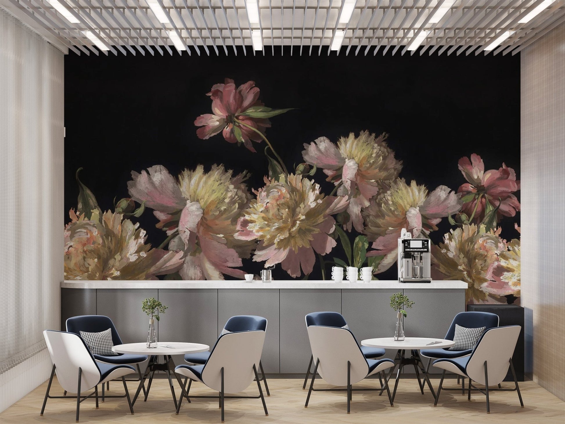 Watercolor Peony Blossom Wallpaper Mural - Wallanza