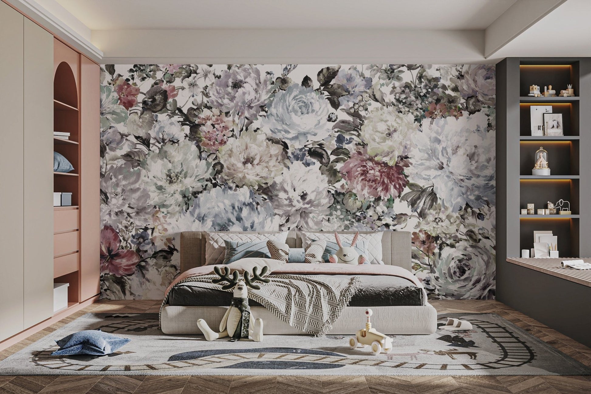 Watercolor Peony Wallpaper Mural - Wallanza