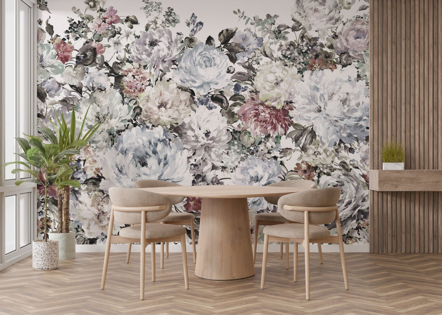 Watercolor Peony Wallpaper Mural - Wallanza