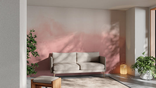 Watercolor pink ombre wallpaper with soft blush gradient wall mural design.