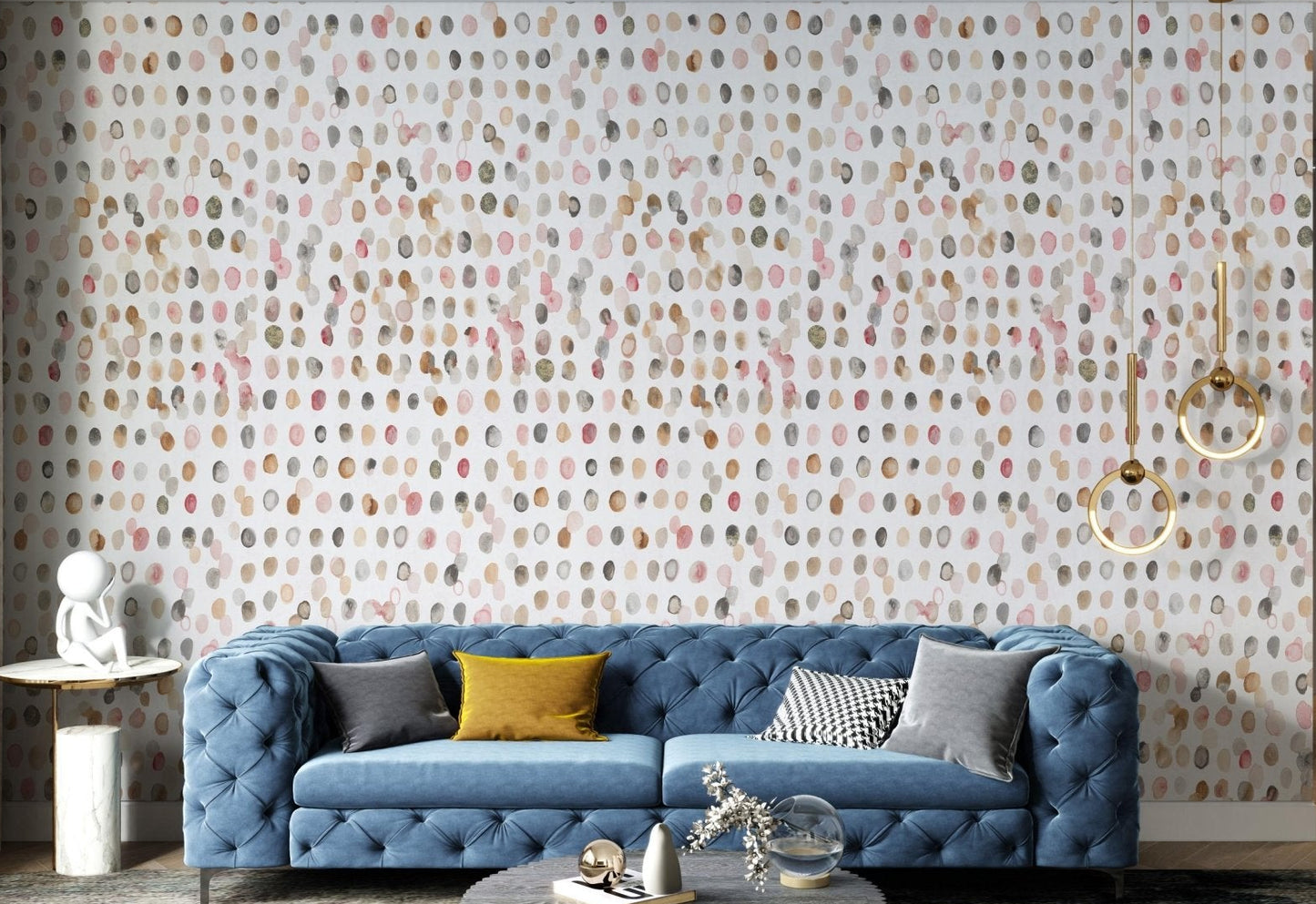 Watercolor Polka Dot Neutral Wallpaper