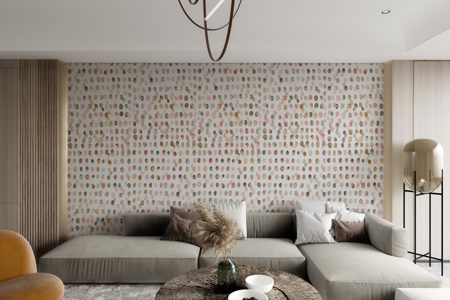 Watercolor Polka Dot Neutral Wallpaper