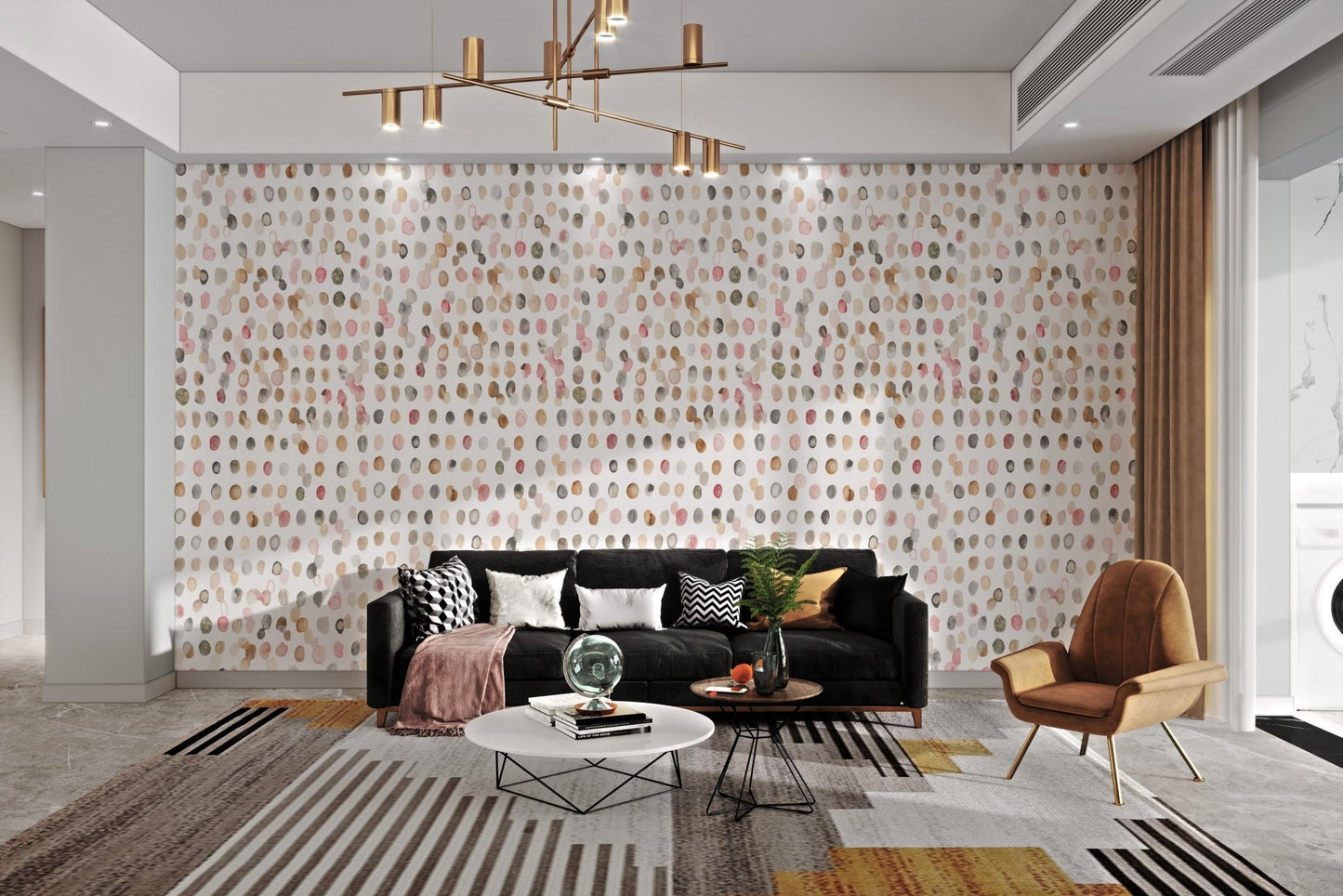 Watercolor Polka Dot Neutral Wallpaper