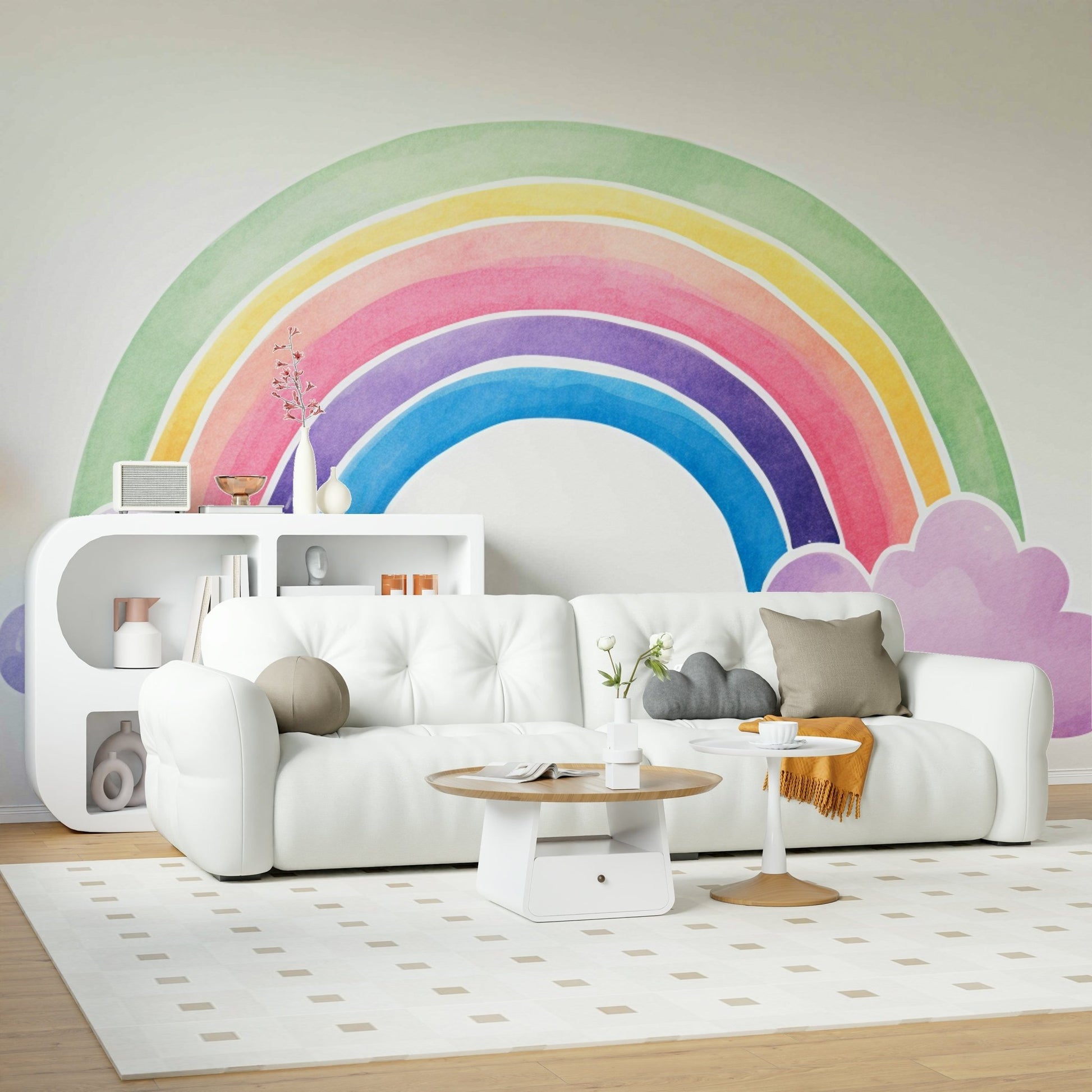 Watercolor Rainbow Wall Mural - Wallanza