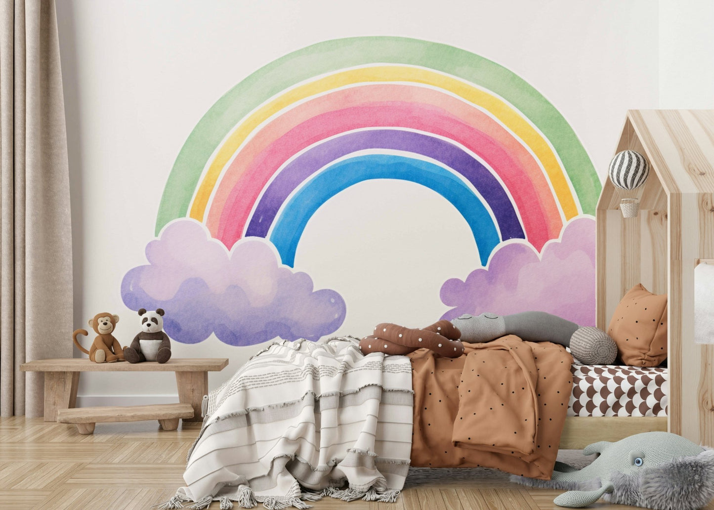 Watercolor Rainbow Wall Mural - Wallanza