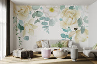 Watercolor Rose Botanical Wallpaper - Wallanza