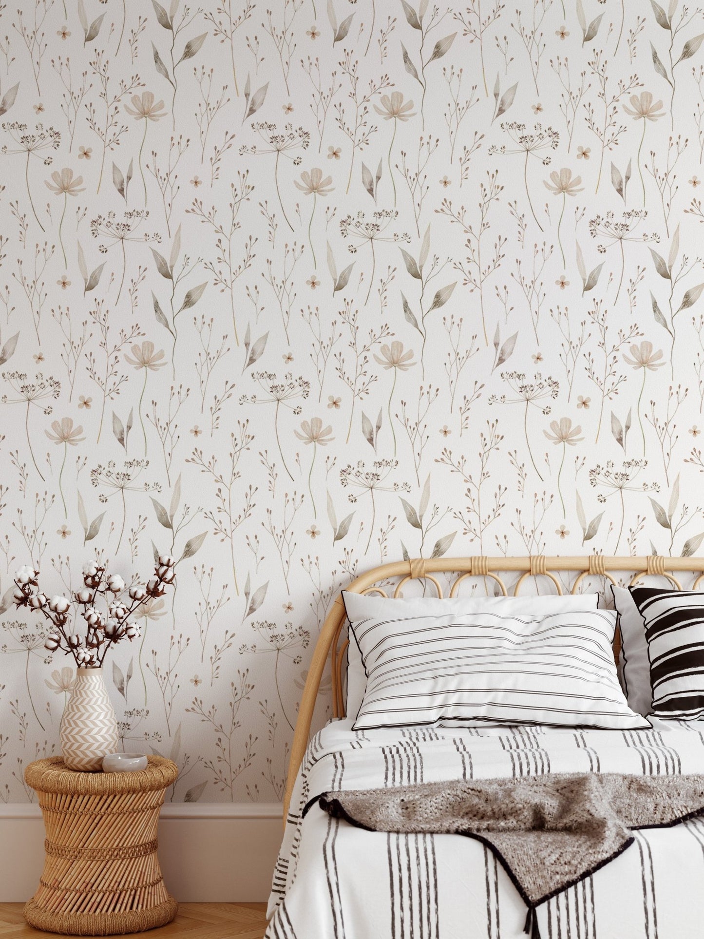 Watercolor Seamless Pattern Ethereal Leaf Wallpaper