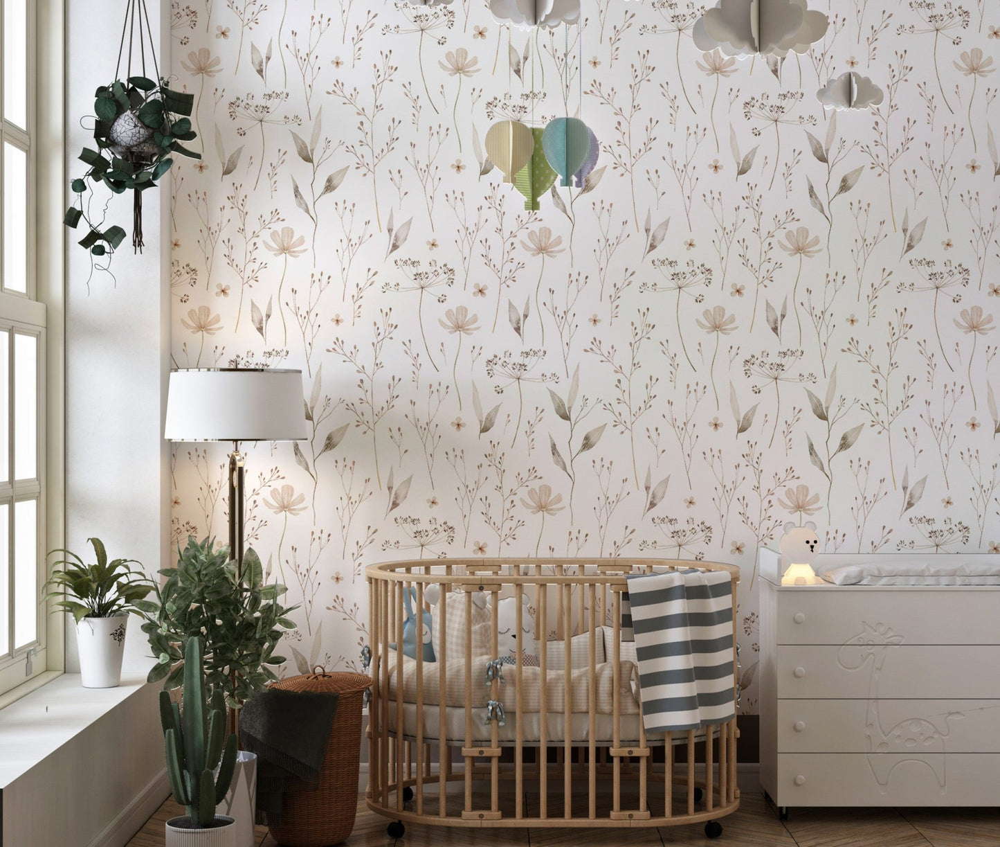 Watercolor Seamless Pattern Ethereal Leaf Wallpaper