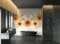 Watercolor Sunflower Floral Wallpaper - Wallanza