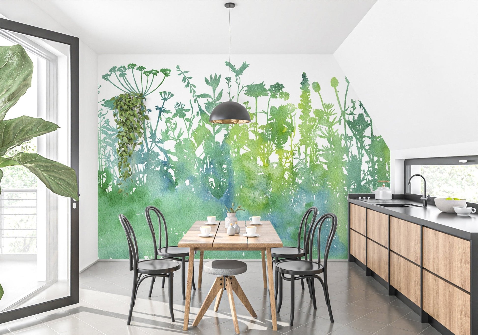 Watercolor Tree Reverie Wallpaper Mural for home design