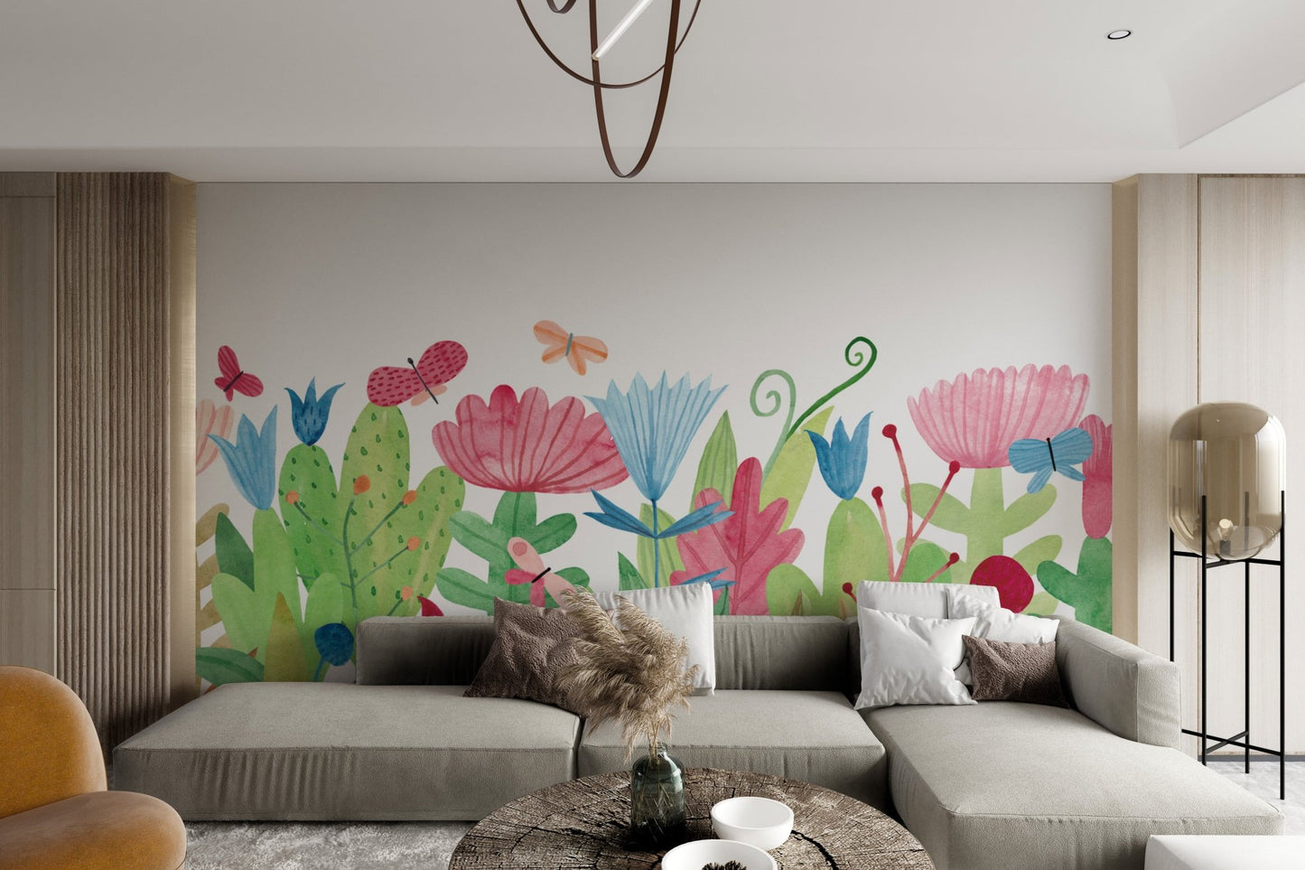 Watercolor Wildflower Wallpaper Mural - Wallanza