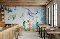 Watercolor Wonders of the Sea Wall Mural - Wallanza