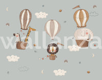 Textured linen look safari mural wallpaper for walls.