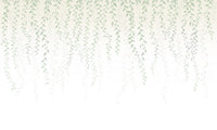 Whispering vines wall mural with sage green trailing leaves.