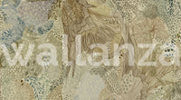 Tapestry wall mural showing paisley, mandala and floral linework.