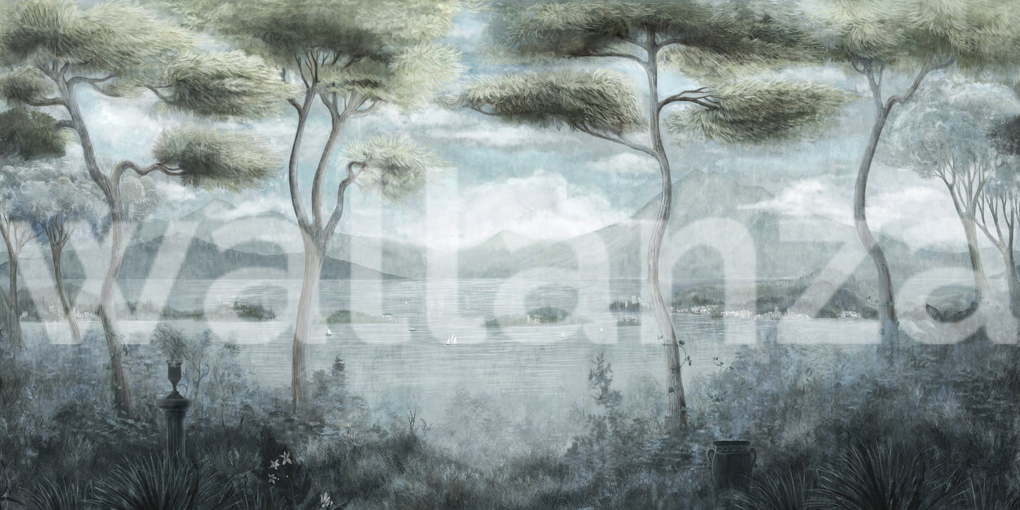 Classic Italian Pine Lake Wall Mural