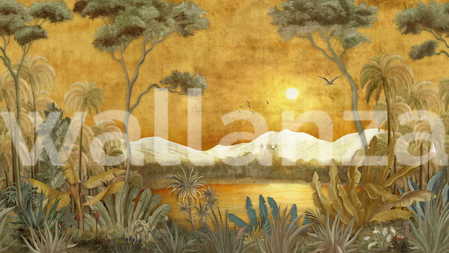Golden Oasis Landscape Mural Wall Mural