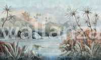 Misty Oasis Fresco Wall Mural