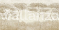 Serene Sepia Pines Wall Mural