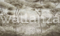 Whispering Pines Lake Mist Wall Mural