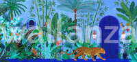Cobalt Blue Tropical Sanctuary Wall Mural