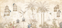 Antique Sepia Tropical Garden Wall Mural