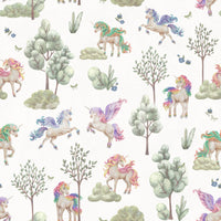 Enchanted Unicorn Woodland Garden Seamless Wallpaper Wallpaper⁠